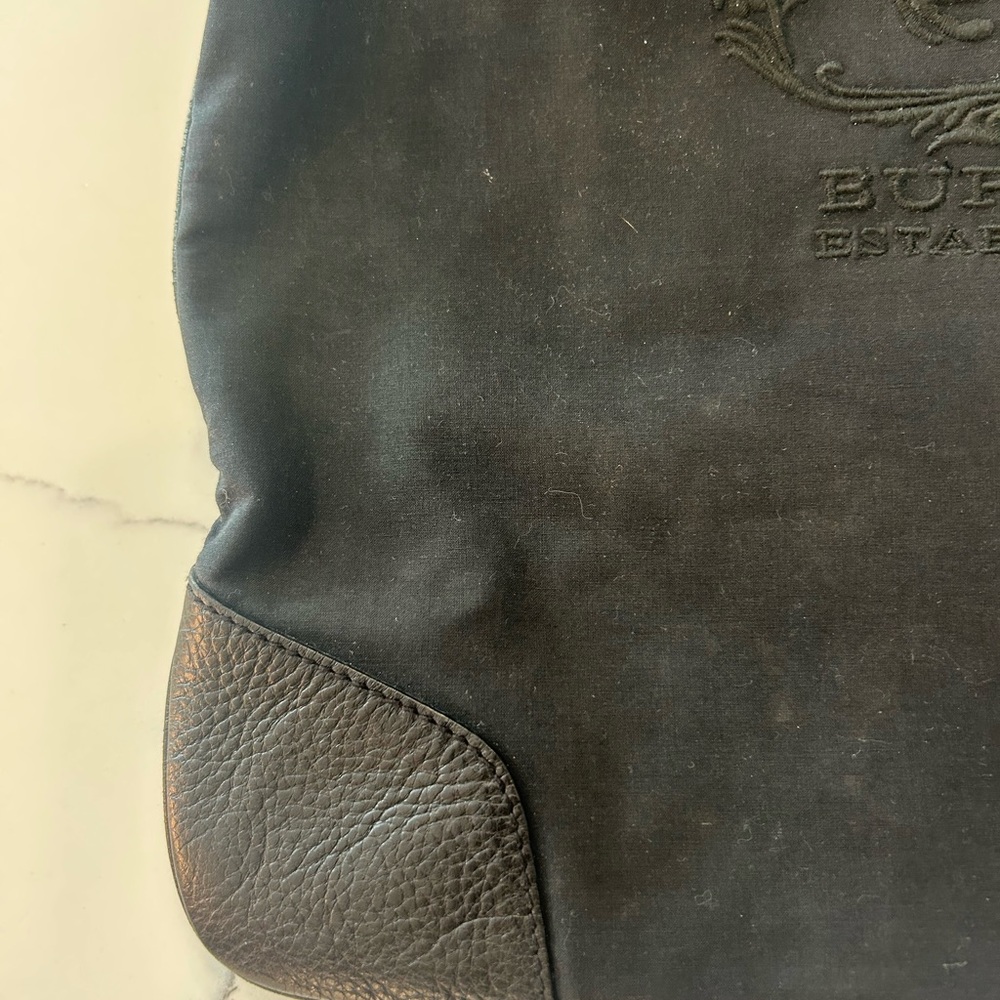 Burberry Black Leather and Canvas Tote 👜 - Picture 4 of 16